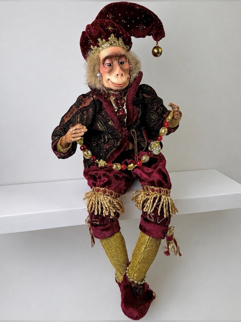 Katherine’s Collection Wayne Kleski Monkey Court Jester Shelf Sitter 18” Vintage
